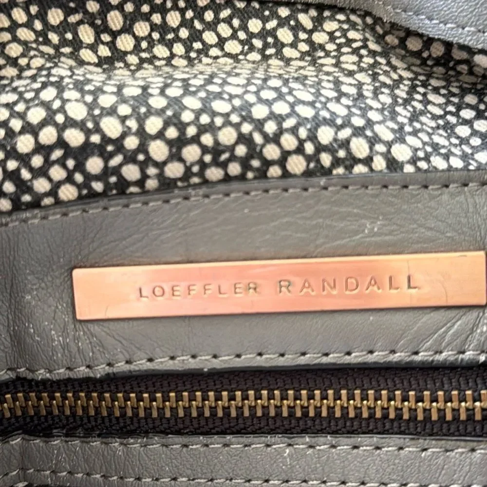 Loeffler Randall Gray Studded Hobo Shoulder Bag Supple Leather